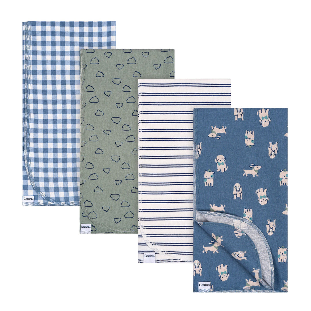 Gerber Flannel Receiving Blanket - 4pk