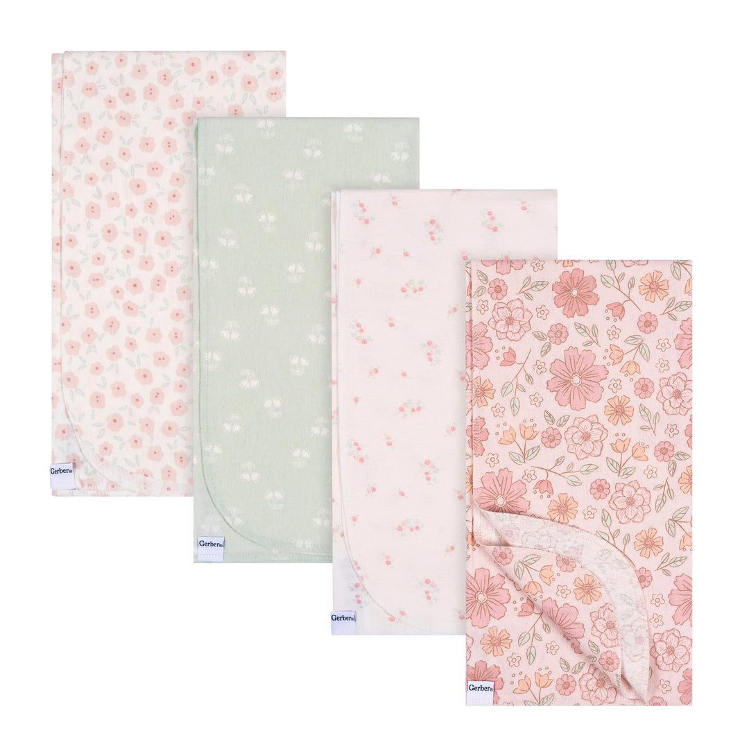 Gerber Flannel Receiving Blanket - 4pk