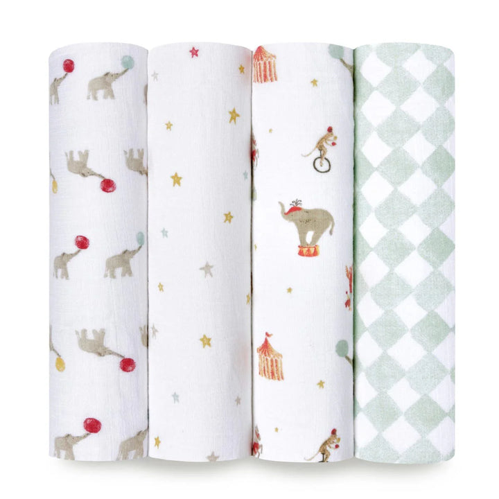 Aden and Anais - Cotton Muslin Swaddles 4pk