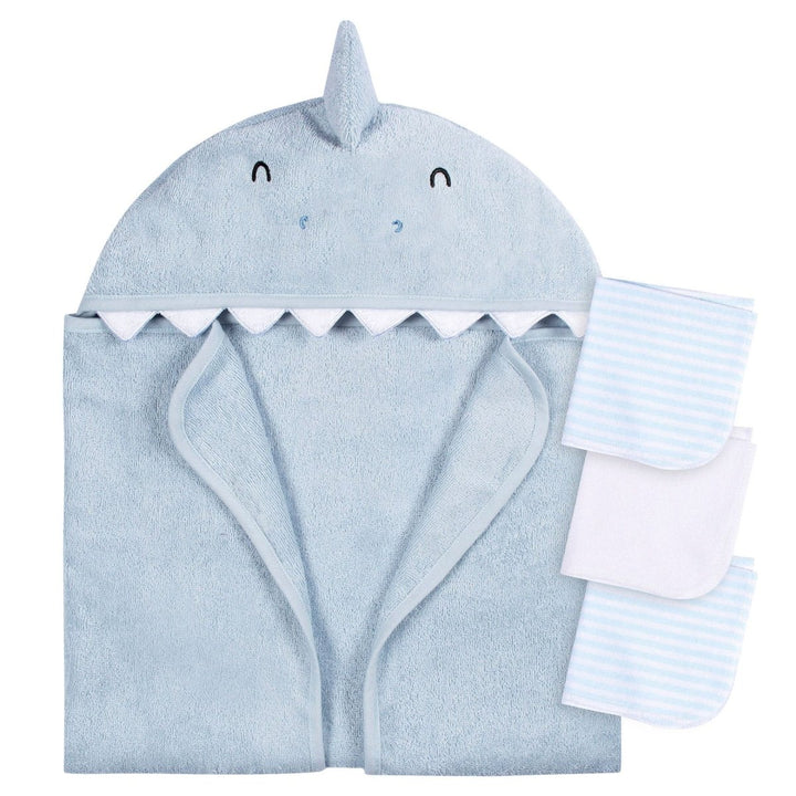 Gerber Childrenswear 4pc Bath Set Baby Bathing Blue Shark - Image 13