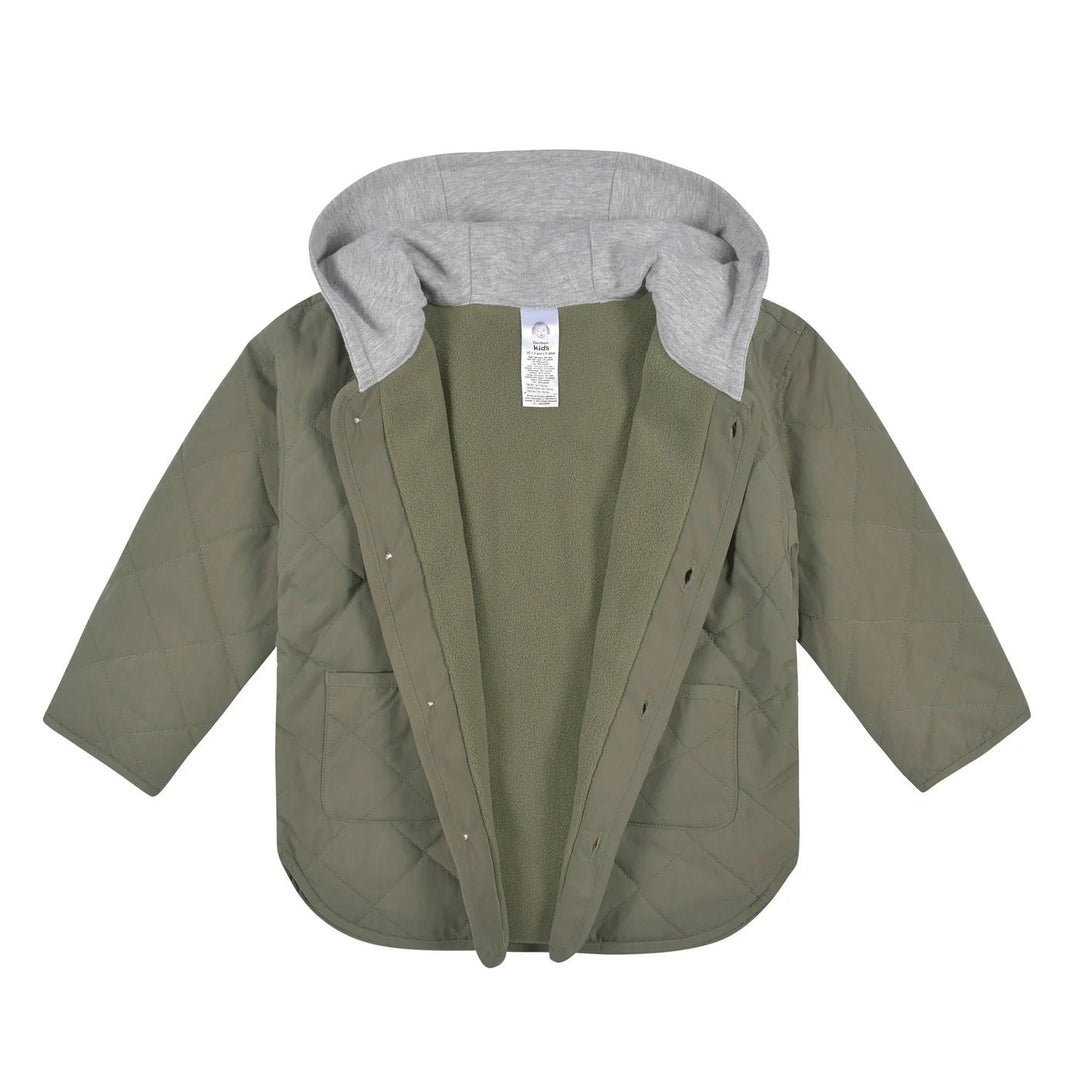 Gerber Childrenswear Green Quilted Hooded Jacket Set