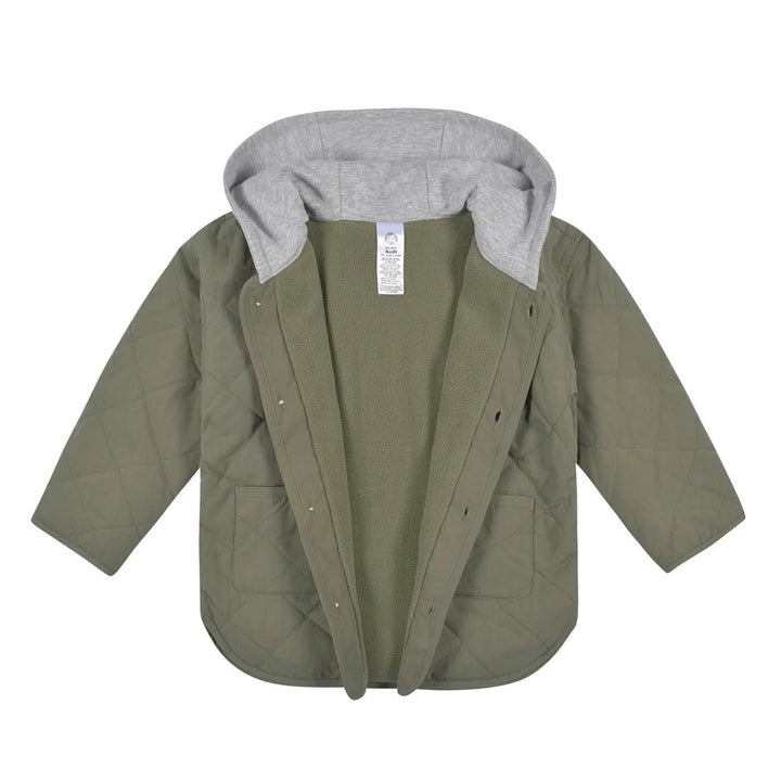 Gerber Childrenswear Green Quilted Hooded Jacket Set