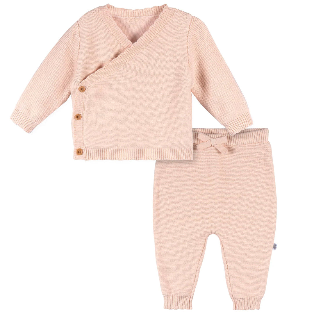 Just Born Just Born 2 - Piece Scalloped Sweater - Pink Apparel & Accessories