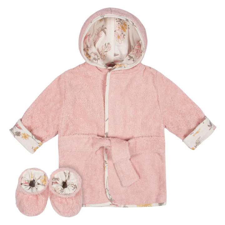 Just Born Just Born Baby Bathrobe & Booties 2 Pc Set 0 - 9M