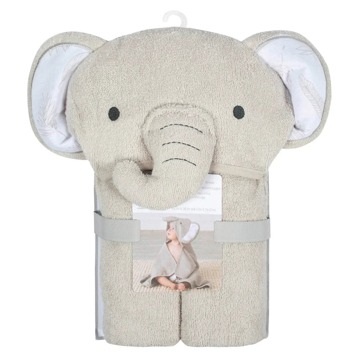 Just Born Just Born Baby Neutral Natural Leaves Elephant Bath Wrap