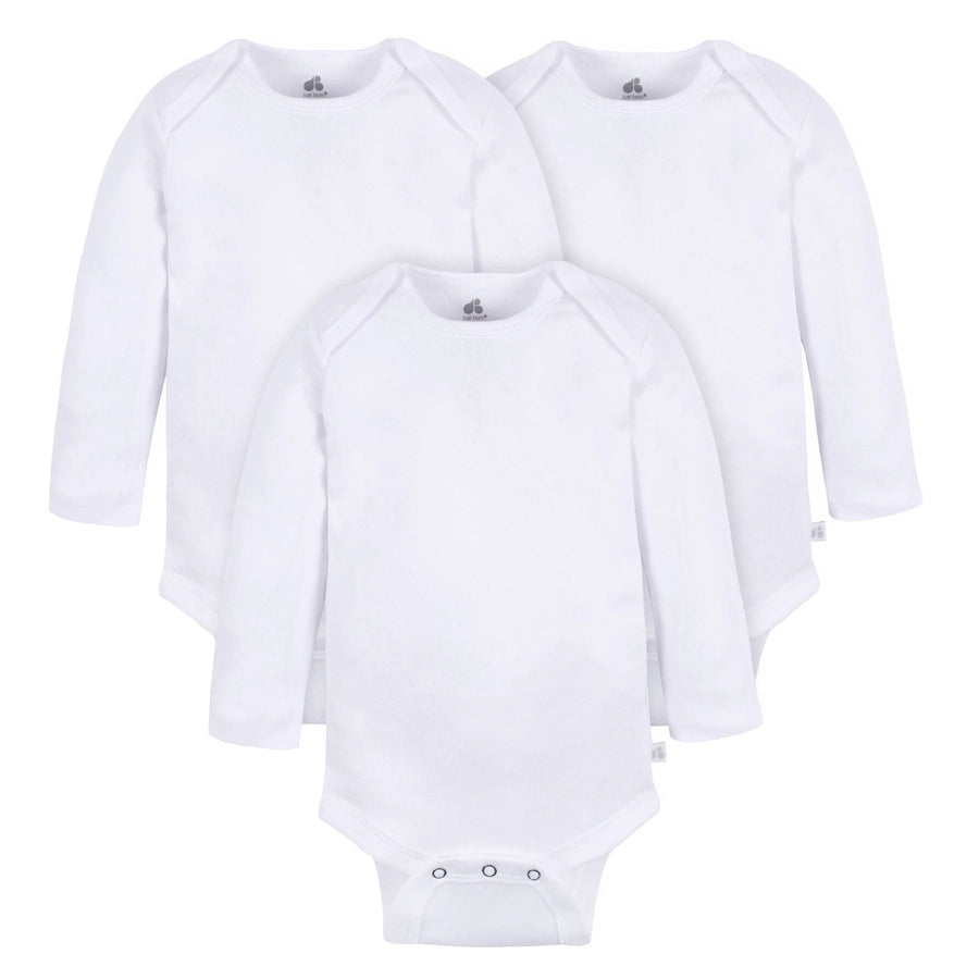 Gerber Childrenswear Long Sleeve Bodysuit - White - 3pk