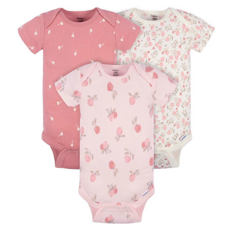 Gerber Childrenswear Onesies Bodysuit 3pk Appley Sweet