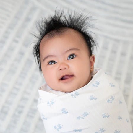 HALO Swaddle 100% Cotton TOG 1.5 SleepSack Swaddle Small ocean life print with sea creatures on white fabric