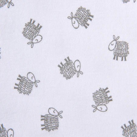 HALO Swaddle 100% Cotton TOG 1.5 Sleepsac Swaddle Small - Pattern of stylized sheep on a light blue background