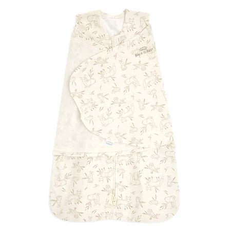 HALO Swaddle 100% Cotton TOG 1.5 SleepSack Swaddle Small showing three different swaddling methods