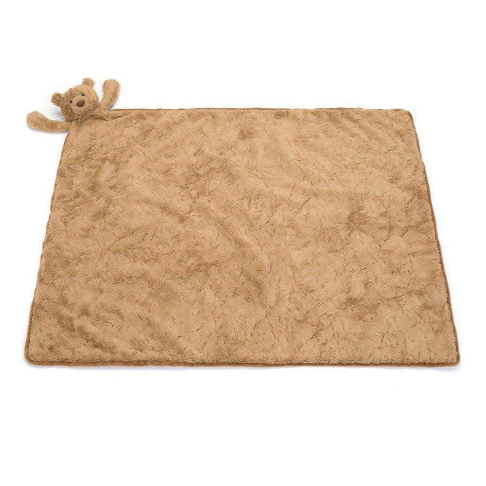 Jellycat Bartholomew Bear Blankie plush toys and stuff animal - Brown plush blanket with teddy bear toy  