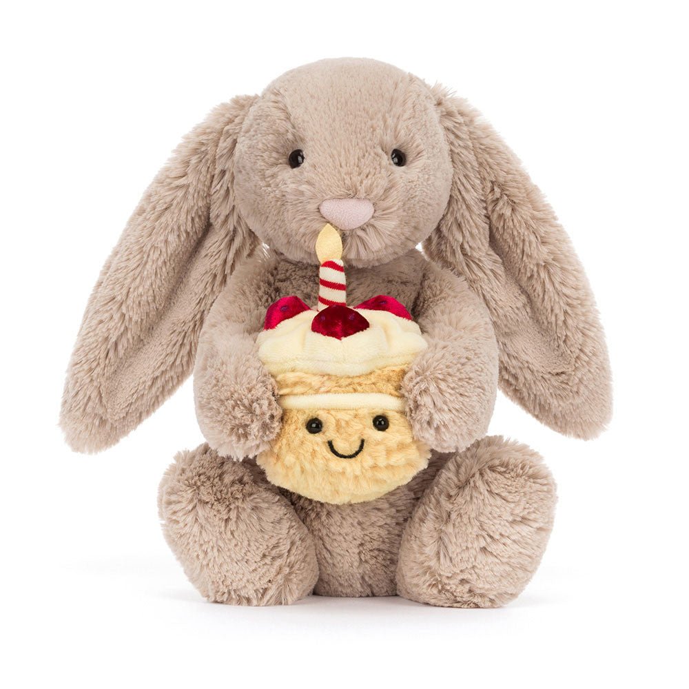 Jellycat Bashful Beige Bunny 'Birthday' plush toys and stuff animal - Image 2