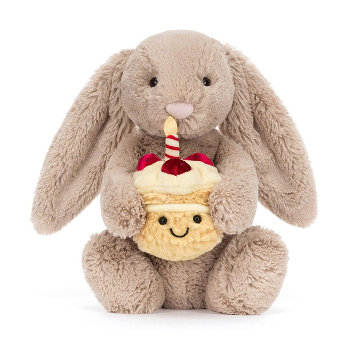 Jellycat Bashful Beige Bunny 'Birthday' plush toys and stuff animal - Image 2