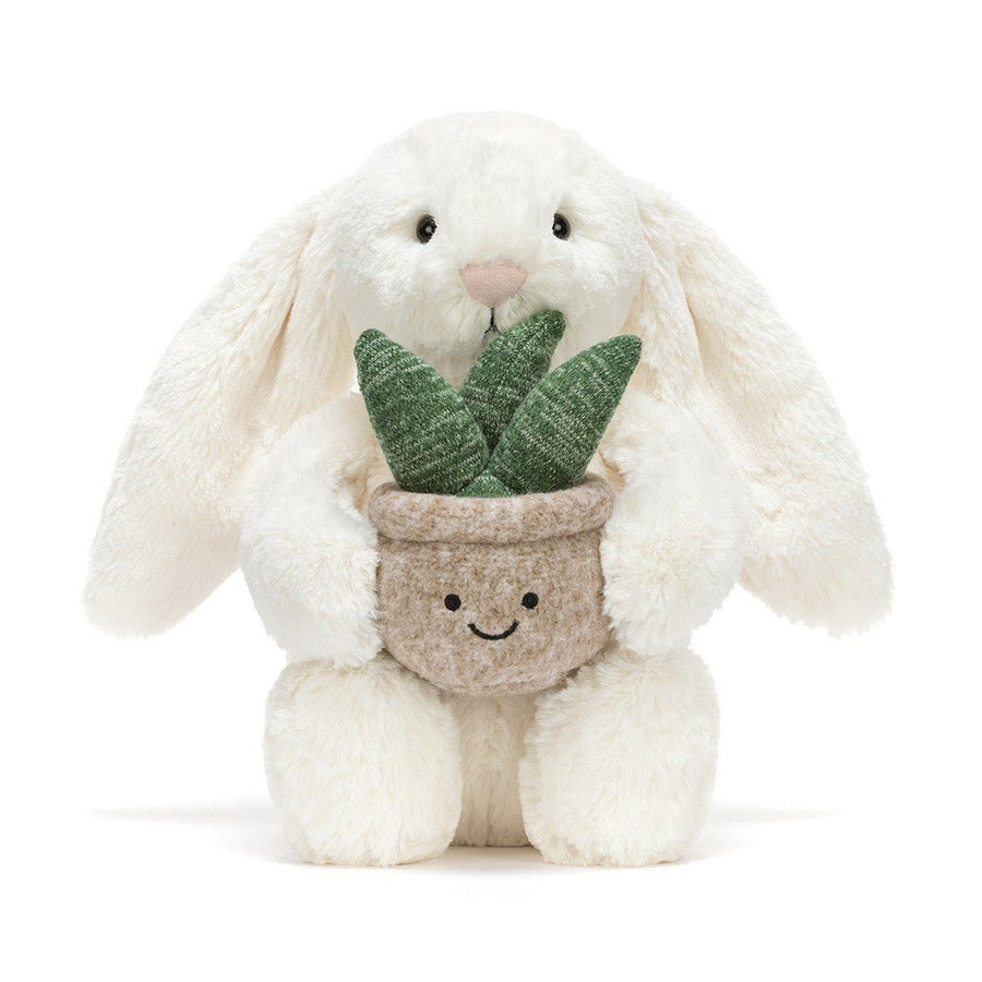 Jellycat Cream Bunny with Plant plush toys and stuff animal - Image 1
