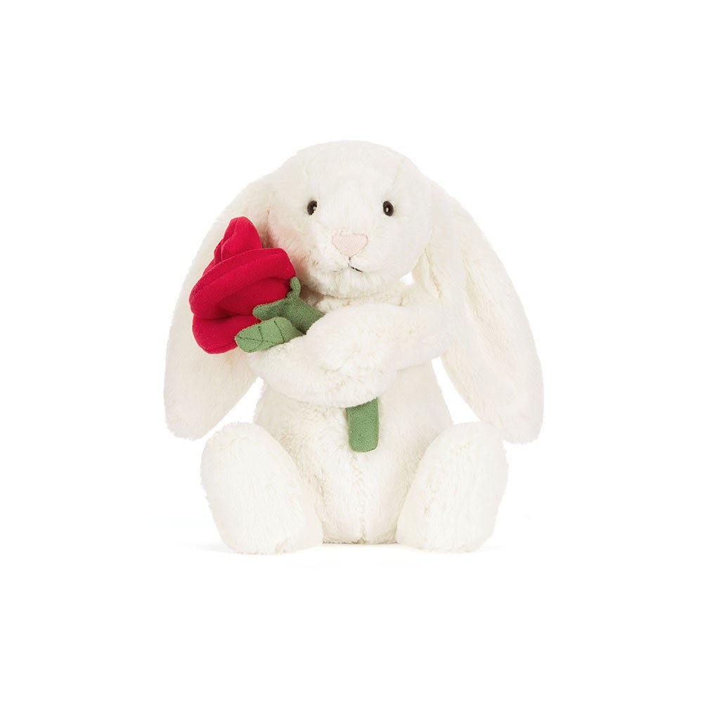 Jellycat Cream Bunny with Rose plush toys and stuff animal Jellycat