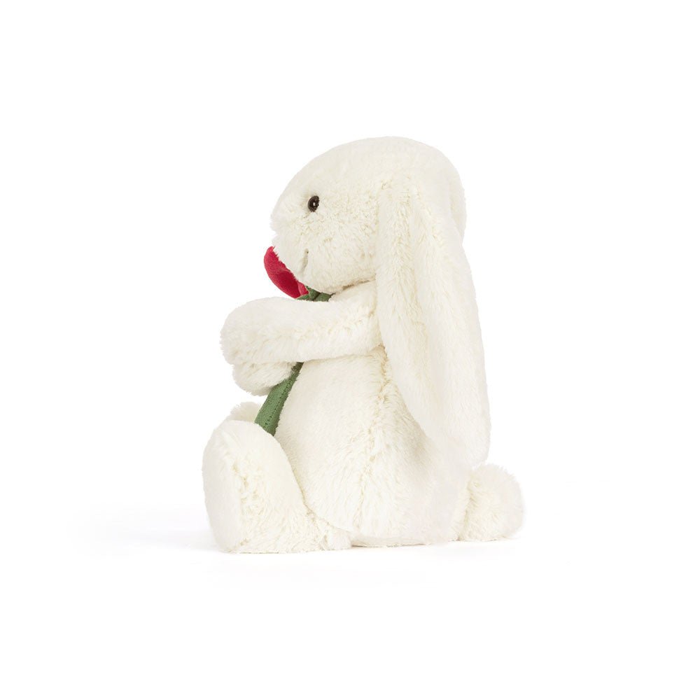 Jellycat Cream Bunny with Rose plush toys and stuff animal Jellycat