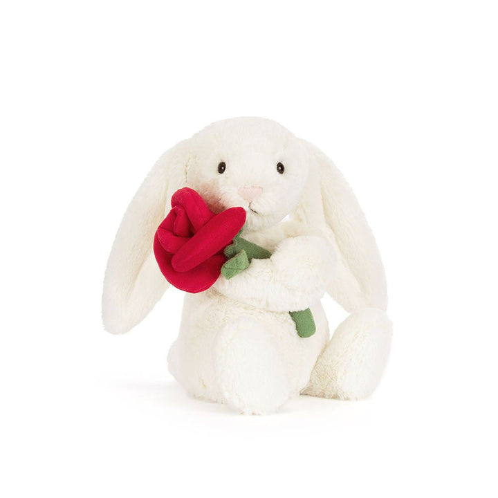 Jellycat Cream Bunny with Rose plush toys and stuff animal Jellycat