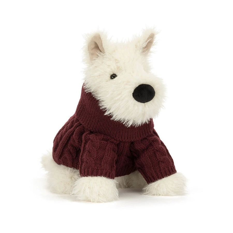 Jellycat Munro Scottie Dog Winter Jumper Plush Toy - Image 1