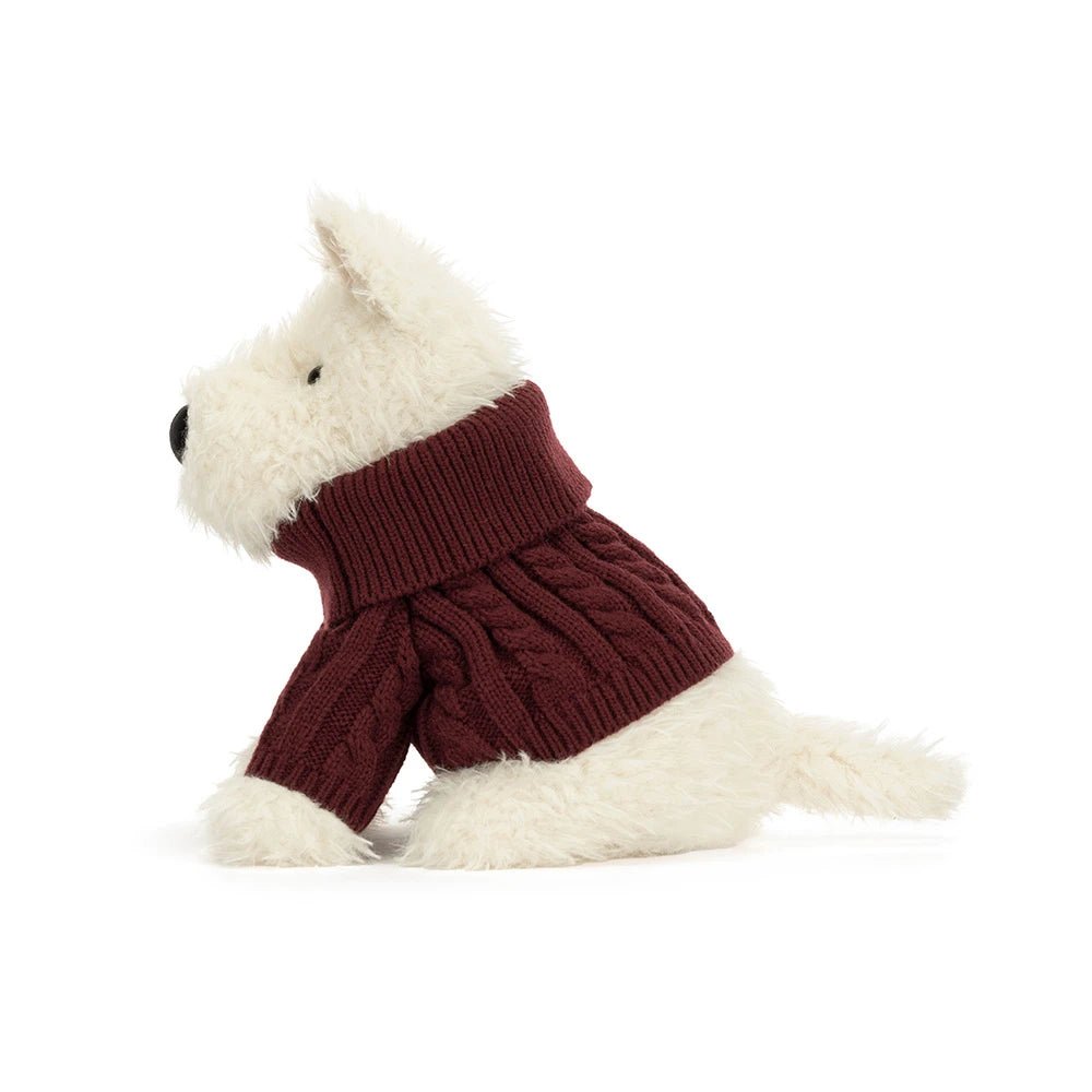 Jellycat Munro Scottie Dog Winter Jumper Plush Toy - Image 3