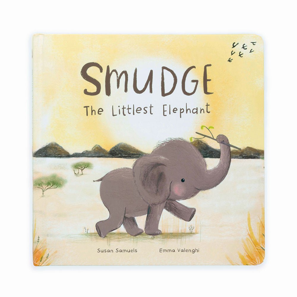 Jellycat Smudge the Littlest Elephant Book Books - Book cover of 'Smudge the Littlest Elephant' with an illustration of elephant