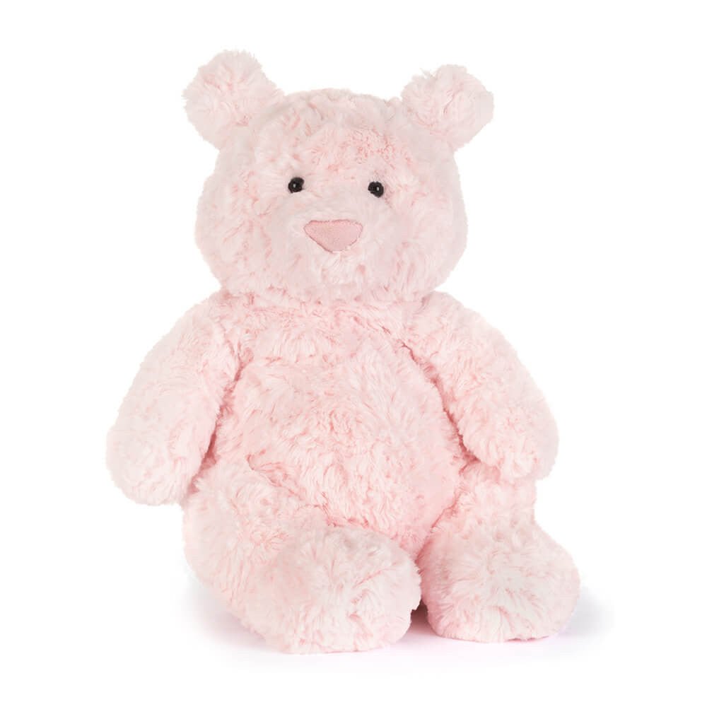 Jellycat Leola Bear plush toy showing the soft, creamy beige fur and adorable rounded ears, perfect for cuddling.