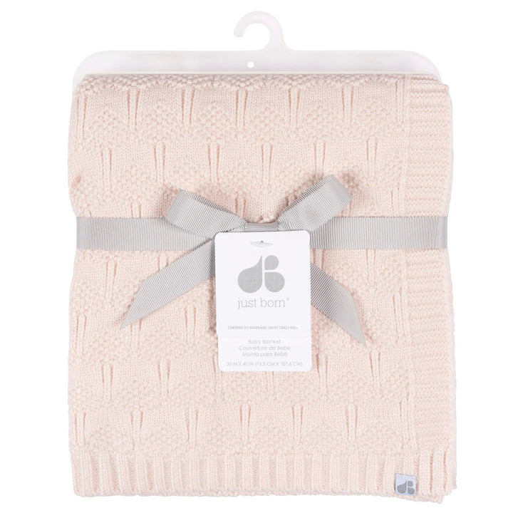 Just Born Just Born Sweater Knit Blanket Pink Bedding