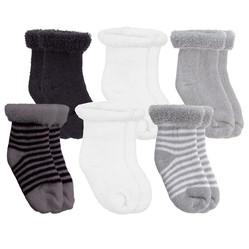Kushies Newborn Socks 6 Pk