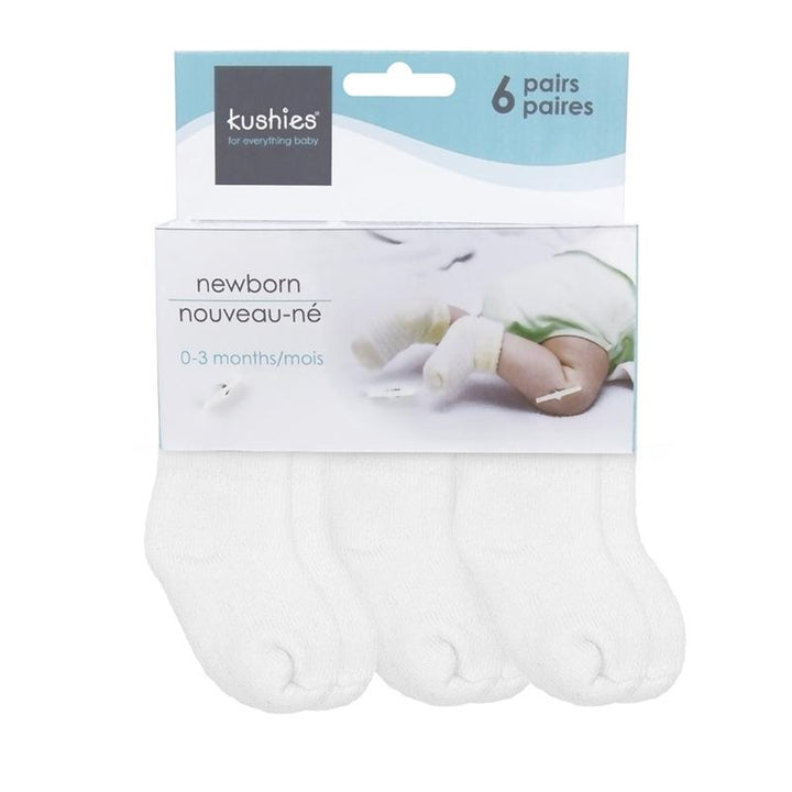 Kushies Newborn Socks 6 Pk