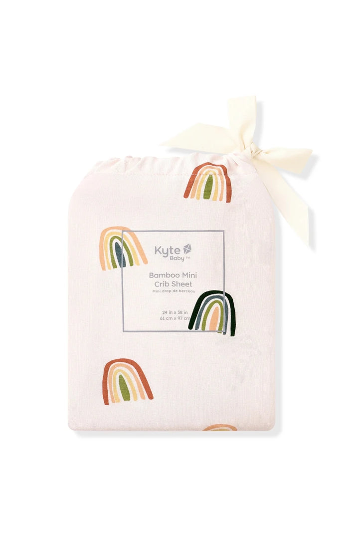 Kyte Baby Mini Crib Sheet Retro Rainbow - Image 6
