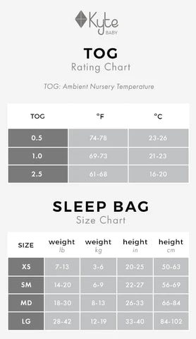 Kyte Baby Kyte Baby - Sleep Bag Black & White Zen 1 Tog