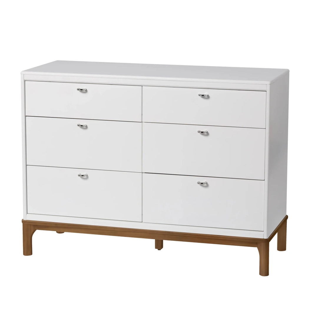 Laurel 6-Drawer Dresser White/Chestnut - Image 1