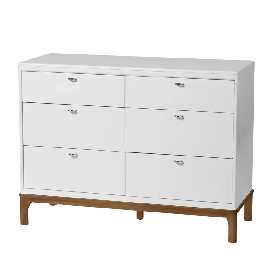 Laurel 6-Drawer Dresser White/Chestnut - Image 1