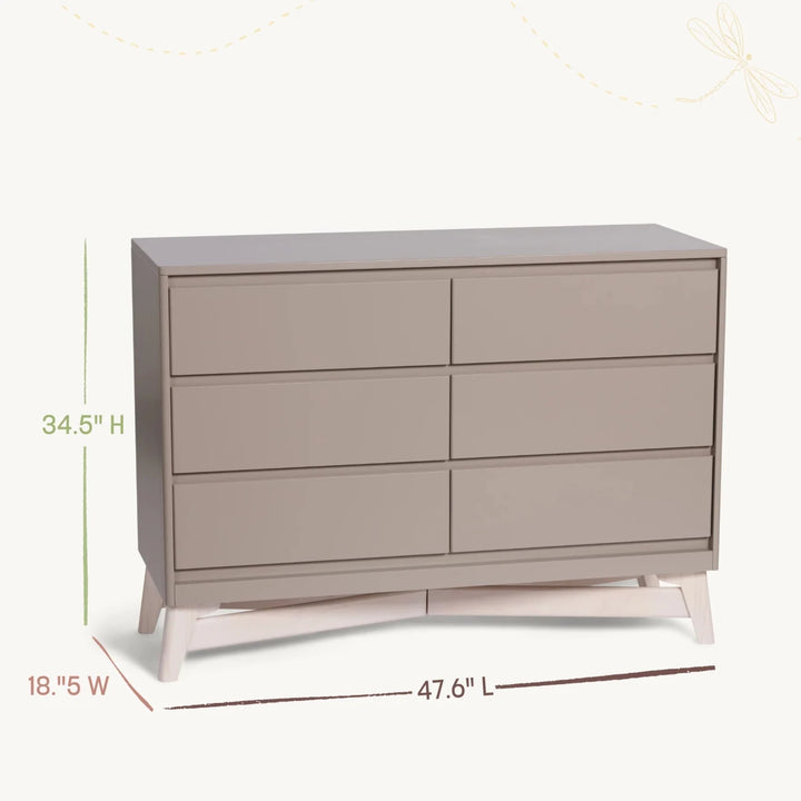 Pala 6 - Drawer Double Dresser Furniture White/Whitewash - Image 4