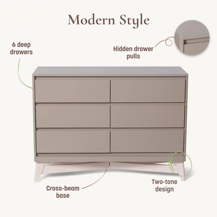 Pala 6 - Drawer Double Dresser Furniture White/Whitewash - Image 3