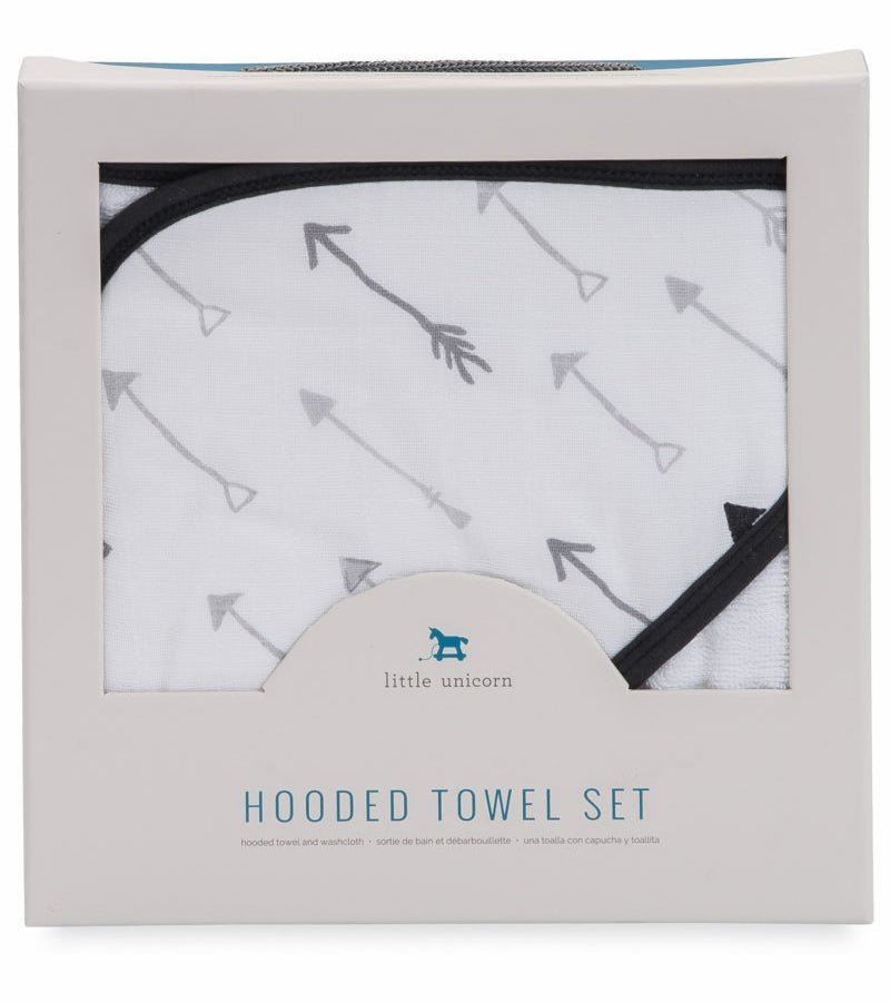 little unicorn Hooded Towel & Washcloth Set