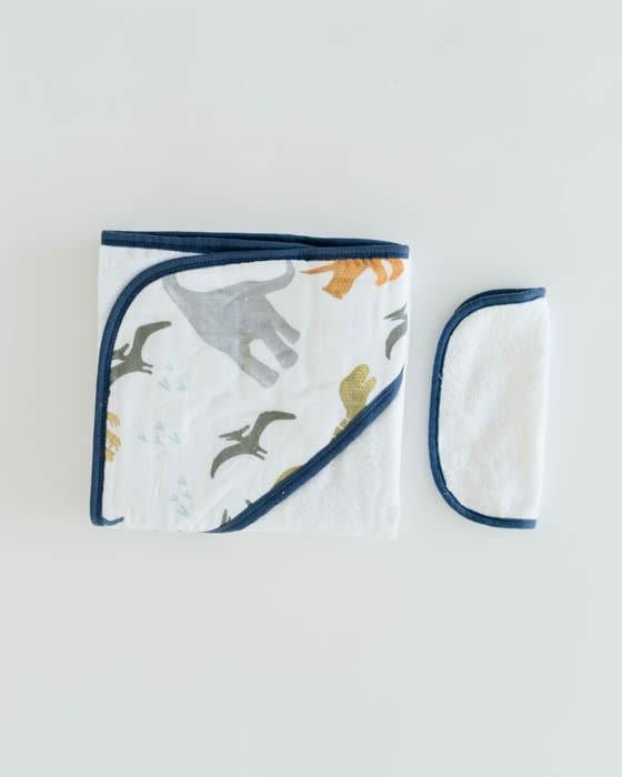 little unicorn Hooded Towel & Washcloth Set