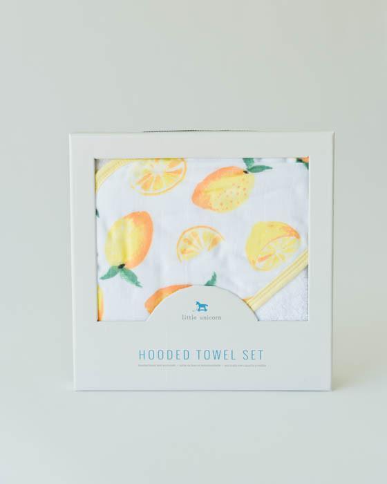 little unicorn Hooded Towel & Washcloth Set