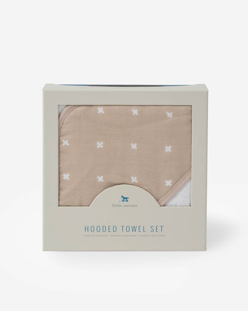 little unicorn Hooded Towel & Washcloth Set