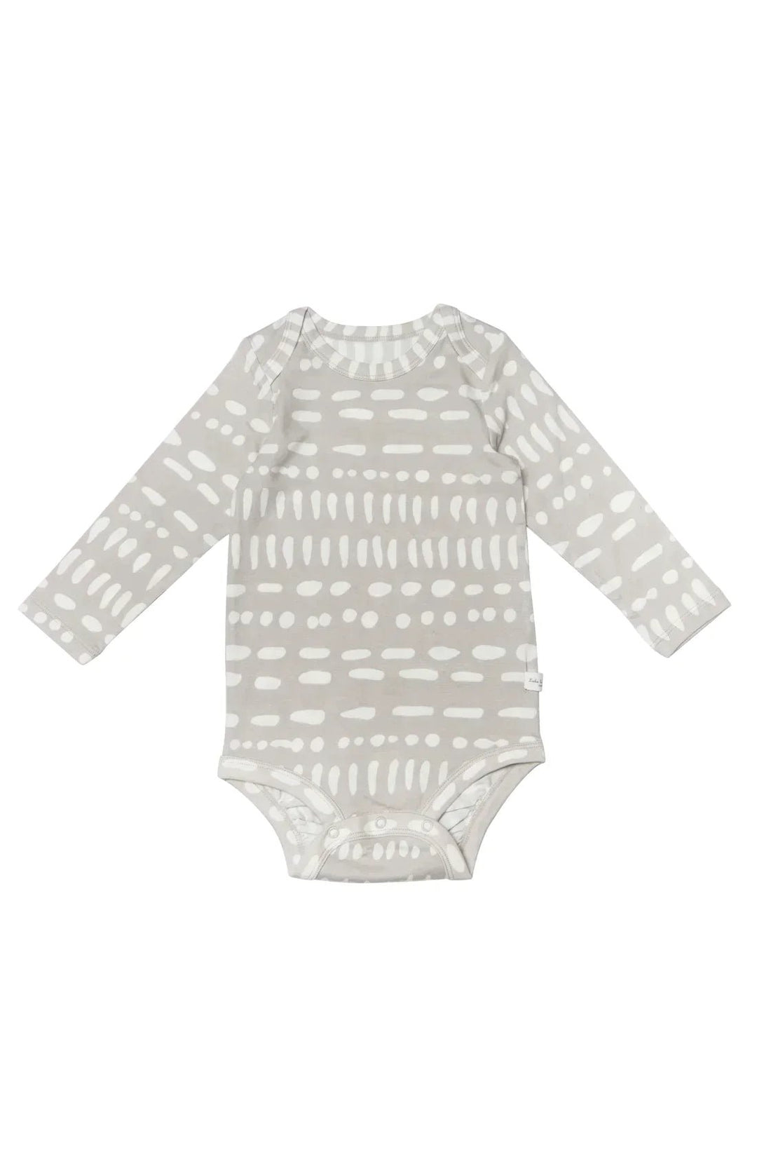 LOULOU LOLLIPOP Long Sleeve Bodysuit Grey Mudcloth