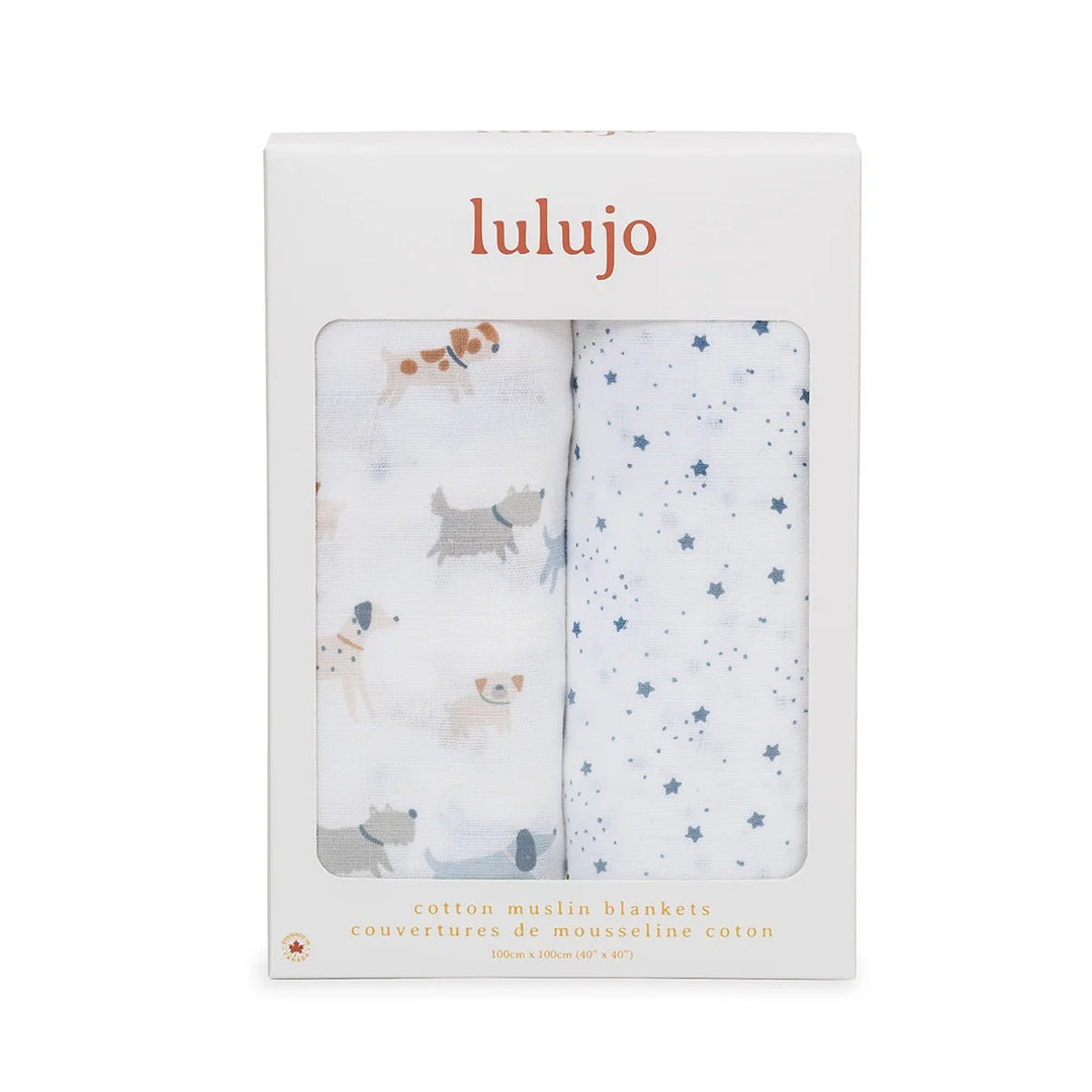 Lulujo Cotton Muslin Swaddle 2 pk Kitty + Flower - Image 5