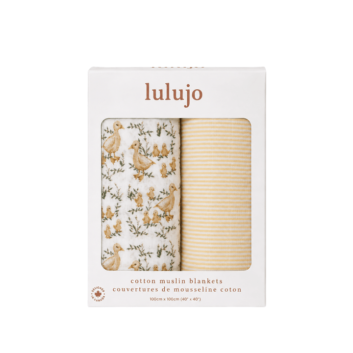 Lulujo Cotton Muslin Swaddle 2 pk Strawberries + Ballet Slipper - Image 20