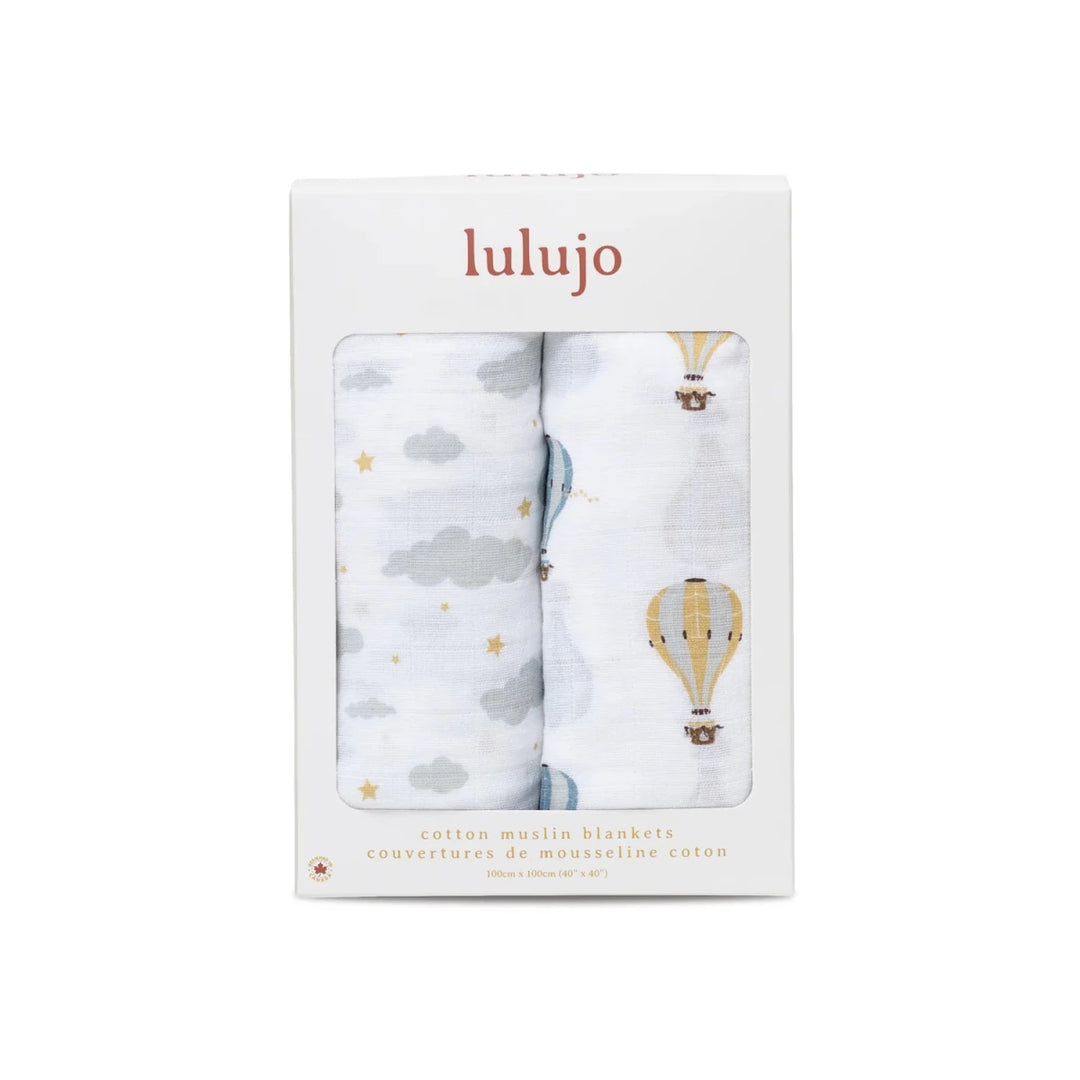 Lulujo Cotton Muslin Swaddle 2 pk Rocking Horse + Toile - Image 13
