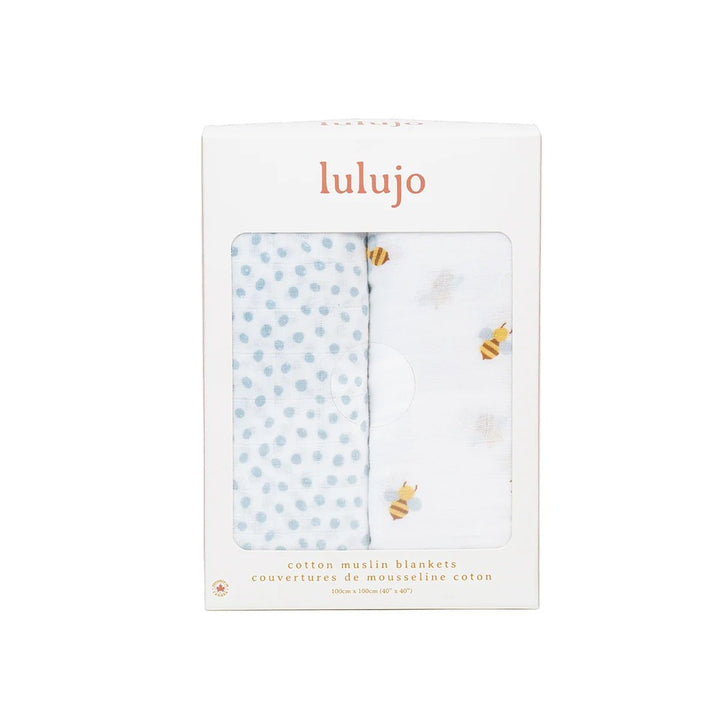 Lulujo Cotton Muslin Swaddle 2 pk Hot Air Balloon - Image 15