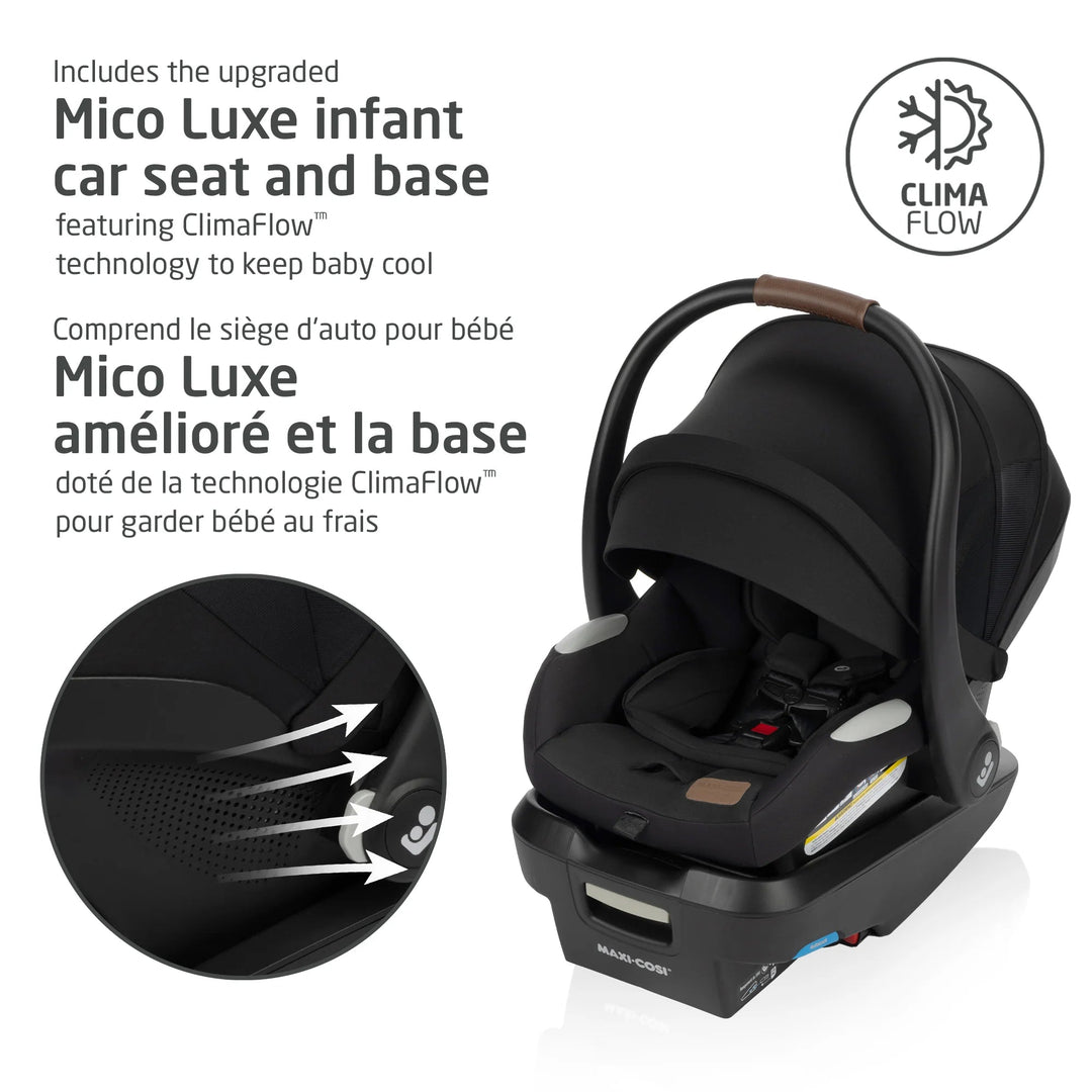 maxi-cosi zelia2 max 5-in-1 modular travel system - essential black Maxi Cosi Zelia Luxe 5-in-1 Travel System for Easy Mobility
