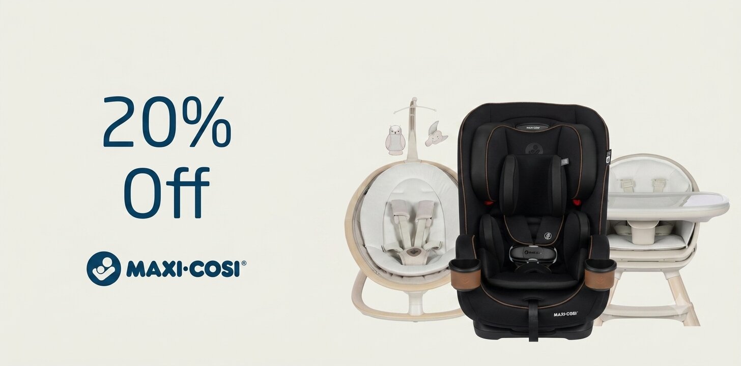 Maxi-Cosi baby car seat or stroller accessory shown in a lifestyle setting with premium European design and safety features.