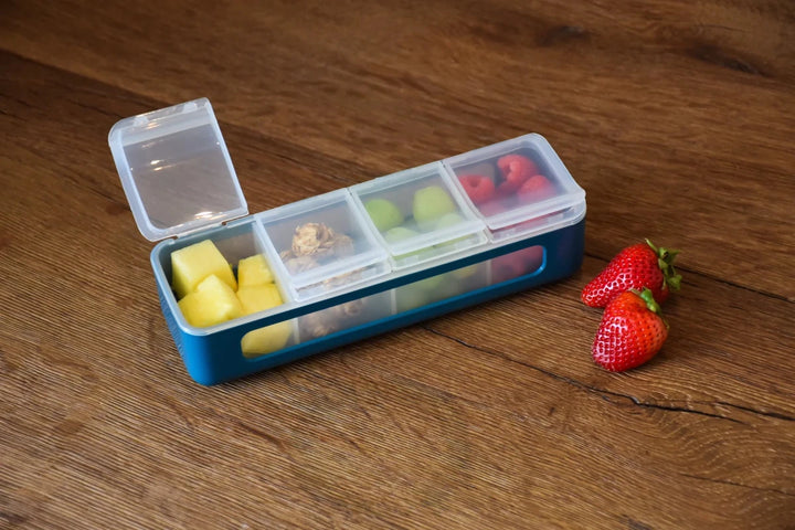 Melii Luxe Snackle Box - 4 Compartment Blue - Image 3