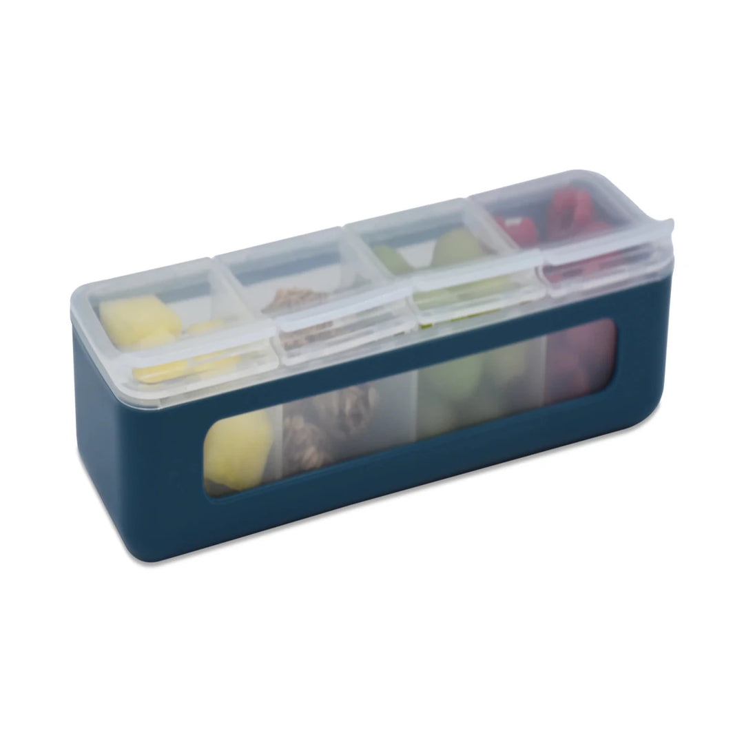 Melii Luxe Snackle Box - 4 Compartment Blue - Image 1