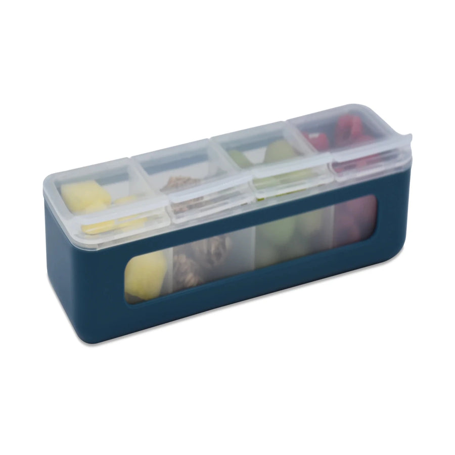 Melii Luxe Snackle Box - 4 Compartment Blue - Image 1