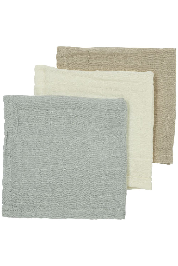 Meyco Baby Meyco Baby - Facecloth - 3 - pk - pre - washed muslin