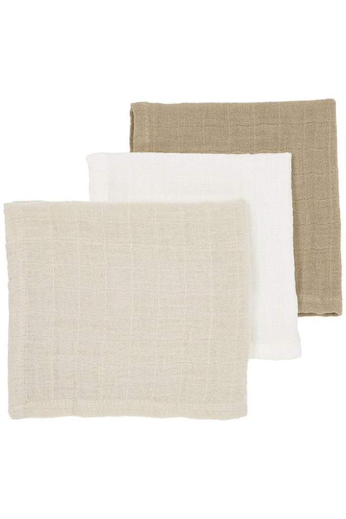 Meyco Baby Meyco Baby - Facecloth - 3 - pk - pre - washed muslin